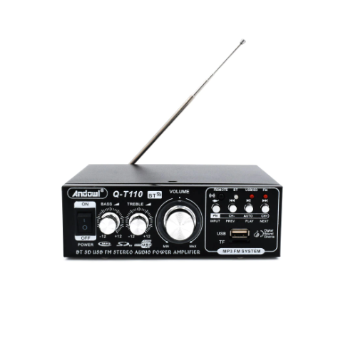 Amplificator Bass Profesional Tip Statie cu Bluetooth, Negru Andowl Q-T110