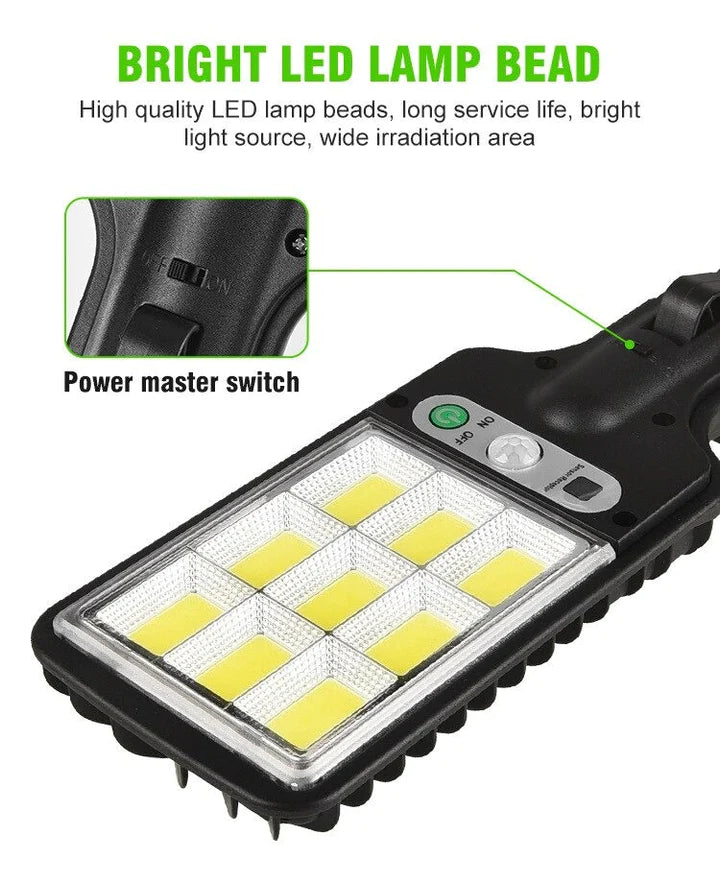 Lampa Solara 100W 160 LED-uri COB, Telecomanda , Senzor de Miscare