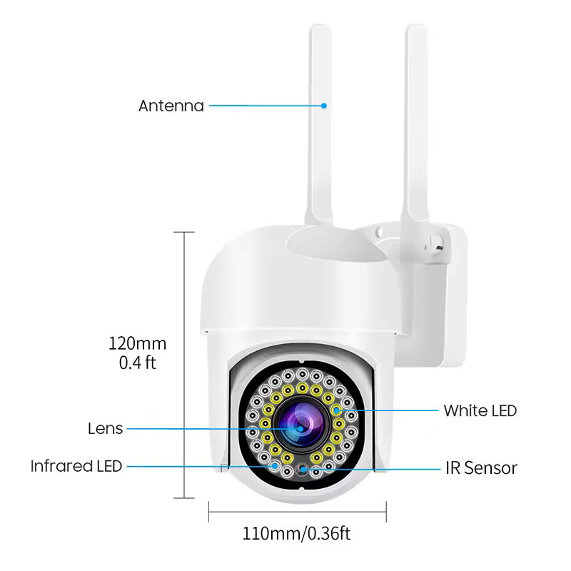 Camera supraveghere exterior IP 2MP WiFi IP  Camera full Led,slot card microSD 2 antene