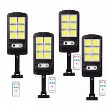 Set 4 Lampi solare cu 6 celule, 96 LED COB si telecomanda