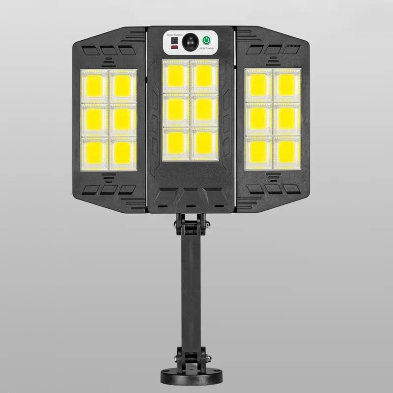 Lampa solara tripla cu senzor de miscare ,telecomanda ,senzor de lumina 360 led cob