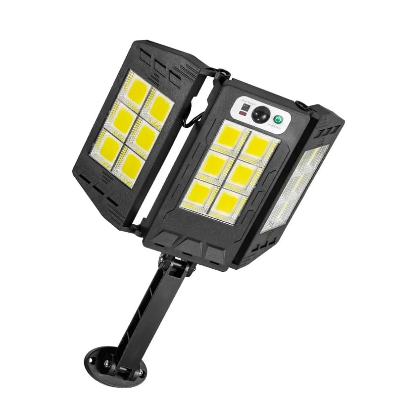 Lampa solara tripla cu senzor de miscare ,telecomanda ,senzor de lumina 360 led cob