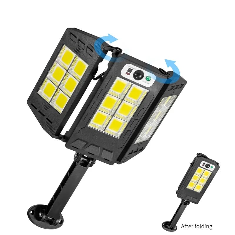 Lampa solara tripla cu senzor de miscare ,telecomanda ,senzor de lumina 360 led cob