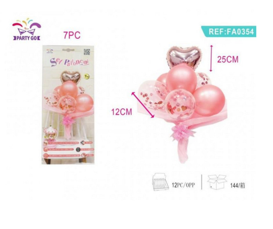 Pachet avantaj Set 7 baloane de petrecere roz+Farfurii party bq0001 18cm 8/set princess