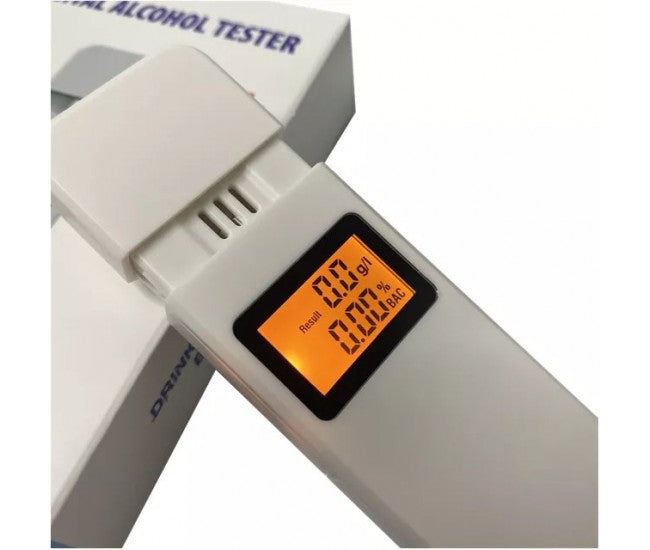 Tester de alcoolemie digital, raspuns rapid, functie de ceas, cronometru, alb - AT001