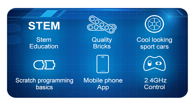 Set constructie Auto Andowl, pachet ansamblare masina,Set de construit Bugatti, Zenuo TSI GT +6 ani APLICATIE SMART