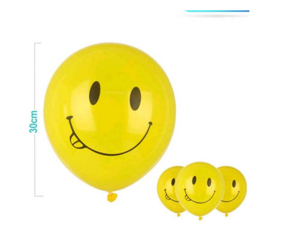 set 20 baloane 14 baloane aniversare gold FA0339+6 Baloane Smiley Face, 30 cm