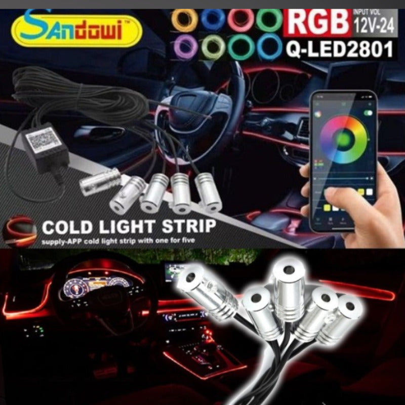 Iluminat decorativ RGB LED Strip Neon 12V Car Andowl Q-LED2801