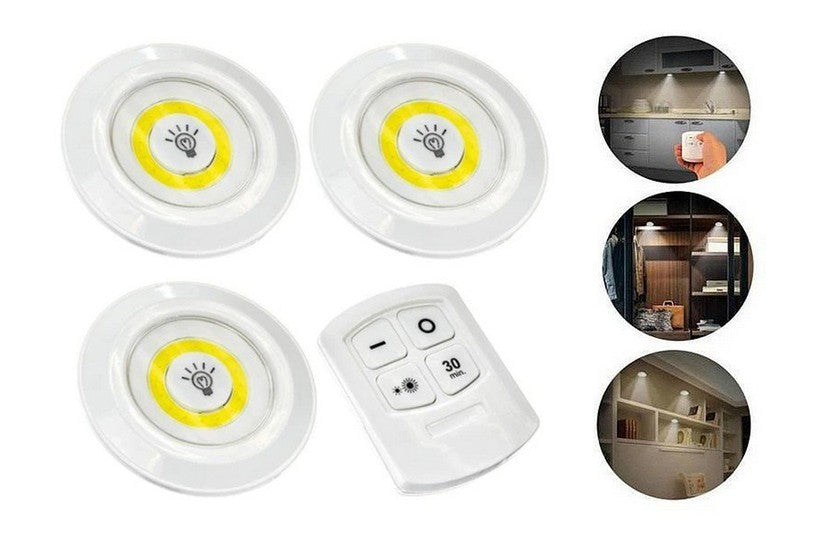 set 3x Lampă cu touch LED/3W/AAA control la distanță telecomanda