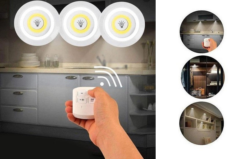 set 3x Lampă cu touch LED/3W/AAA control la distanță telecomanda