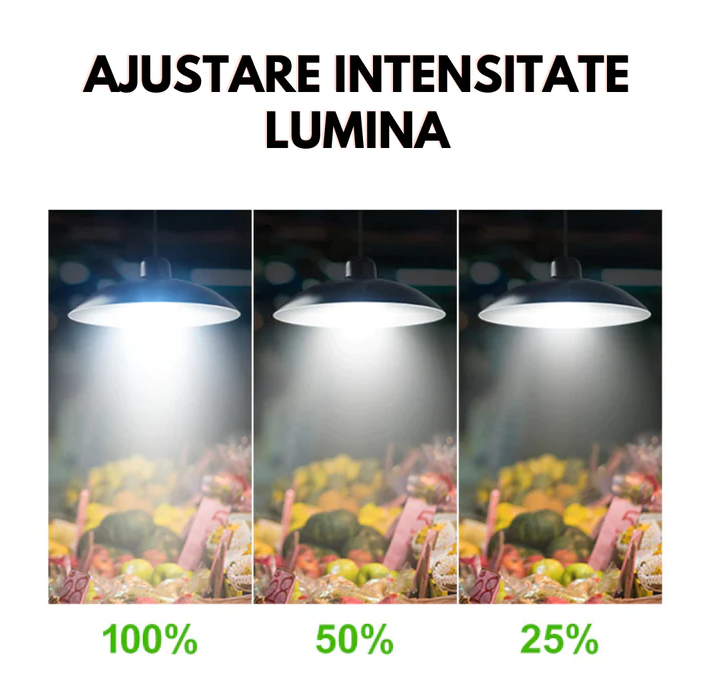 Set 2 Lampi solare suspendate cu abajur, lumina alba, telecomanda inclusa panou solar fir 5m