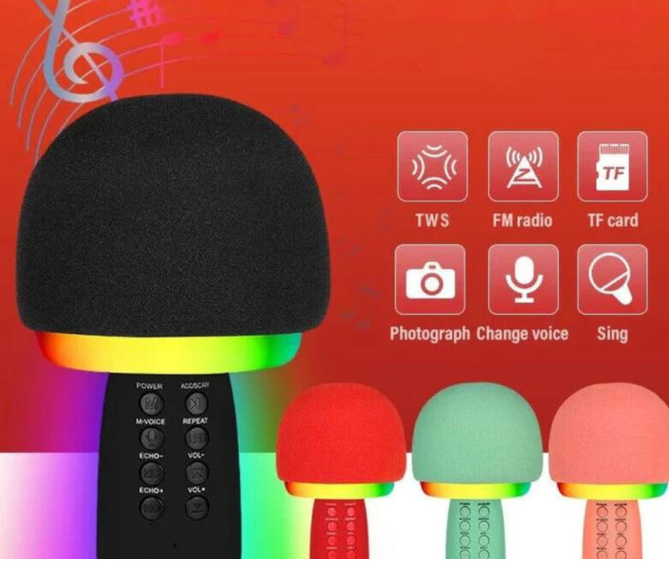 Microfon Karaoke Andowl MC910, Bluetooth, RGB