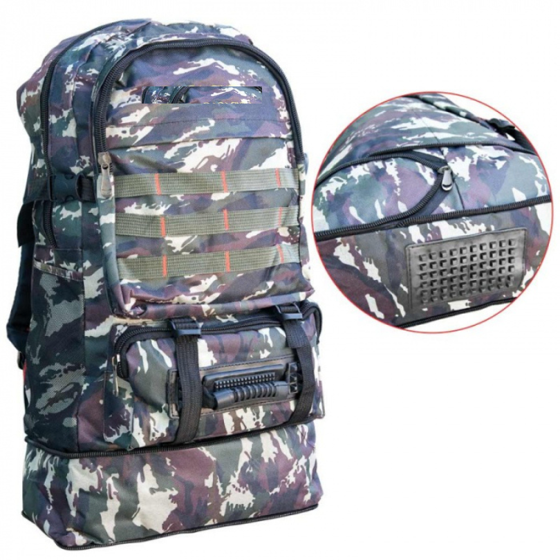 Rucsac pescar 50-60 litri camuflaj cu maner plastic