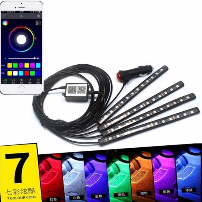 LIVRARE GRATUITA Suport Auto Auriu sau Argintiu R1 Senzor Incarcare Fast Charge Wireless+Set Leduri Auto Multicolore Cu Control Bluetooth 12 SMD