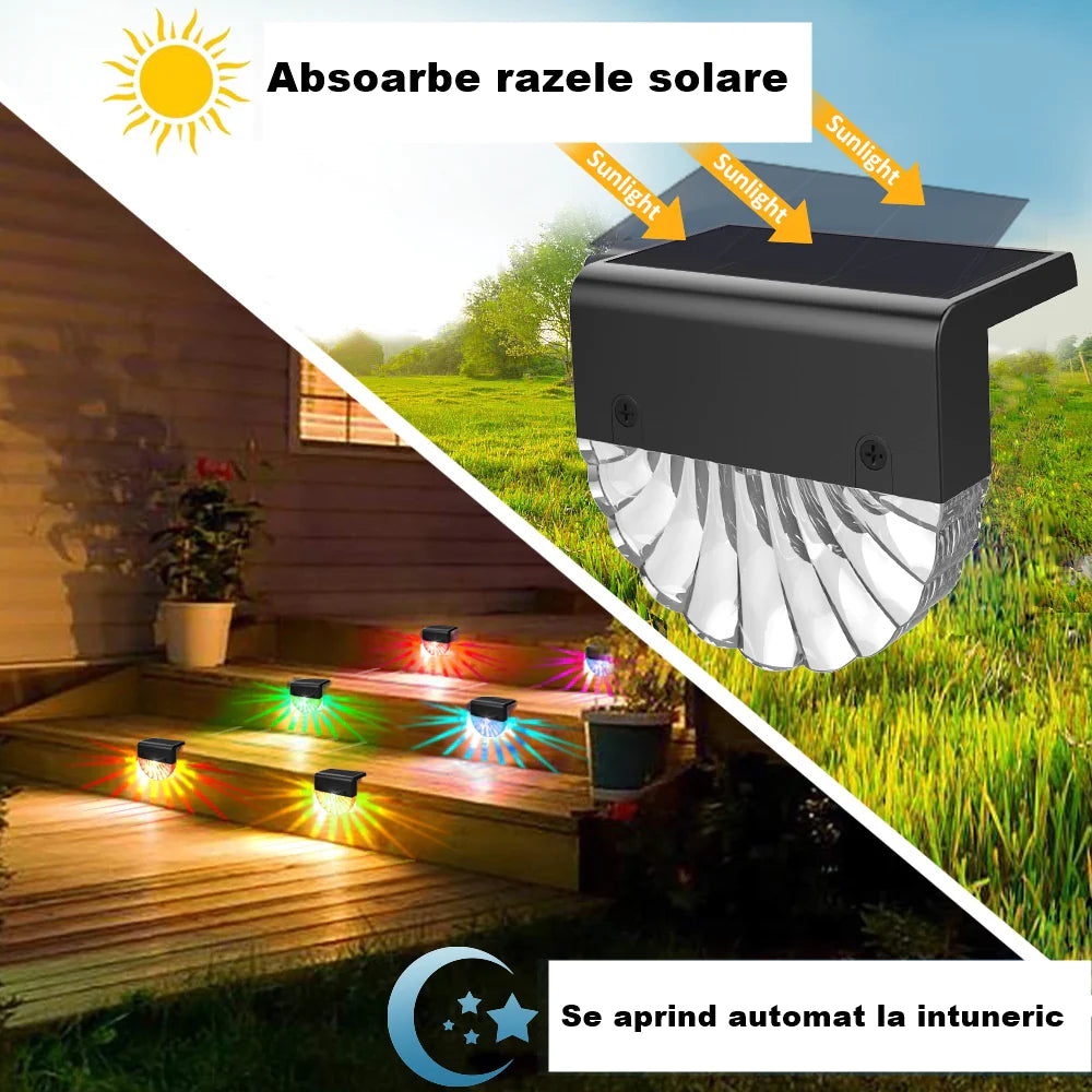 SET 2 Lampi solare pentru trepte si terase, RGB