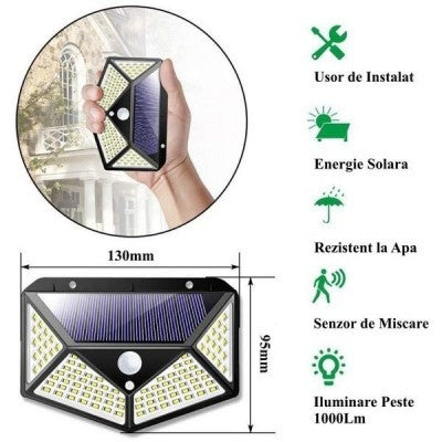 LIVRARE GRATUITA Numar De Casa Cu Iluminare Led Si Panou Solar + 2buc Lampa solara cu senzor de miscare, 100 LED